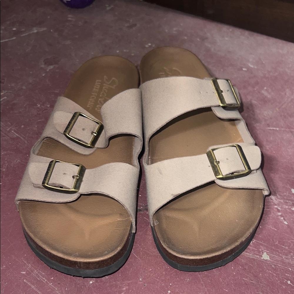 Skechers Women's Tan Double Buckle Sandals